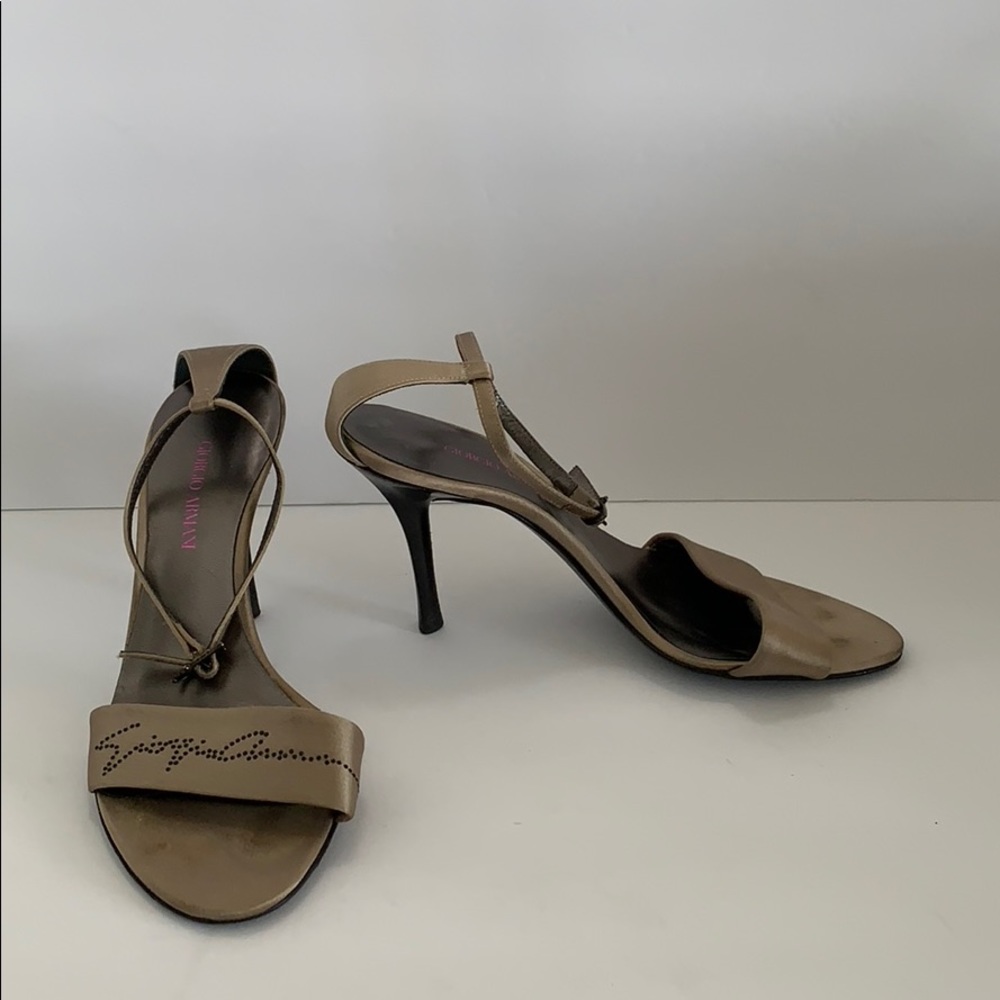 Giorgio Armani metallic dress sandals shoes size 36 6 Italy  RARE HTF Designer